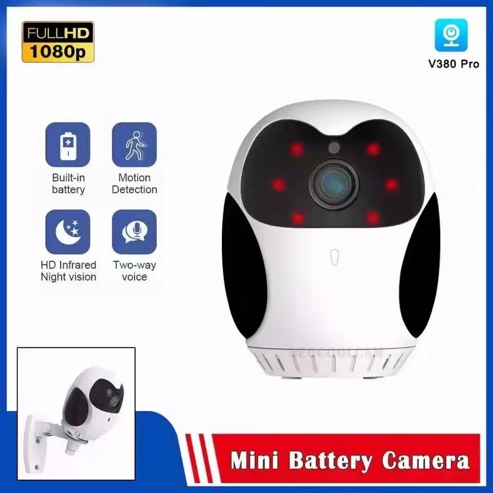 Telecamera IP PTZ wireless con alimentazione a batteria da 2MP 1080P V380 AI Rilevazione movimento umanoide Sicurezza domestica CCTV Baby Monitor