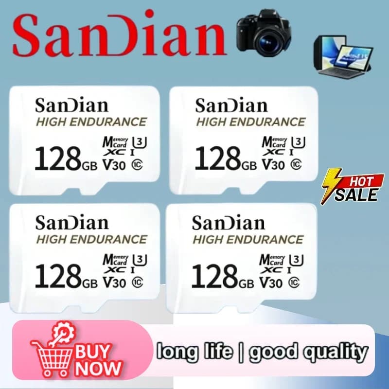High Endurance micro Tf SD Card V30 U3 C10 128GB 256GB Professional Memory card for dash cam or home monitoring Hot Sale