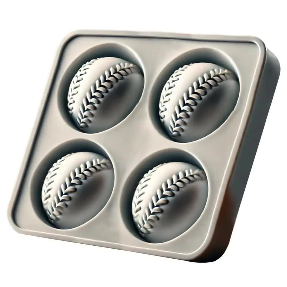 Stampo per Ghiaccio a Forma di Palla da Baseball in Silicone Durevole, Stampo 3D a Sfera Antigoccia per Hockey su Ghiaccio, Stampo Facile da Rilasciare per Palline di Ghiaccio, Accessori da Cucina