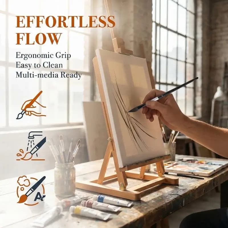 Set di Pennelli Creativi per Pittura a Gouache, Penne ad Acquerello con Setole in Nylon per Progetti Artistici Fai-da-Te, Disegno in Classe e Artigianato