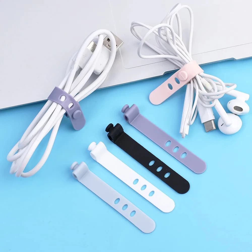 1/5/10 Pezzi Organizzatore Riutilizzabile per Cavi, Fascette Flessibili in Silicone per Cavi, Avvolgicavo per Cavi Dati, Cuffie, Mouse, Protezione Fili