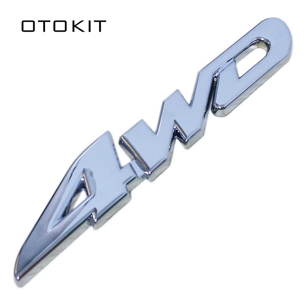 Car Styling 3D Adesivo in metallo cromato 4WD Distintivo dell'emblema Decalcomania per SUV Baule posteriore Fuoristrada Toyota Highlander RAV4 Tiguan Honda
