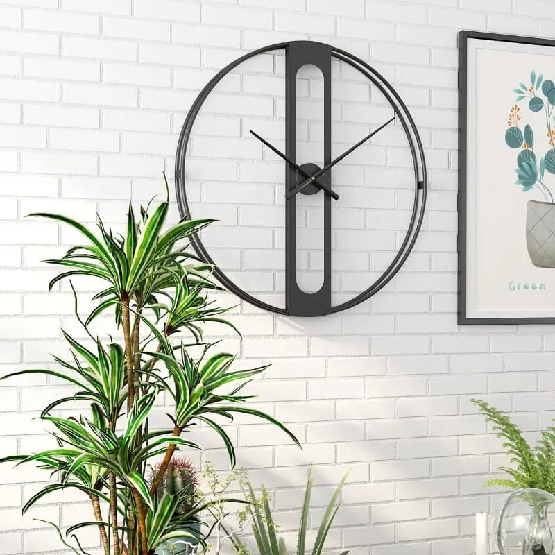 Orologi da Parete Nordici Silenziosi ed Eleganti, Grande Orologio in Metallo Semplice per la Casa