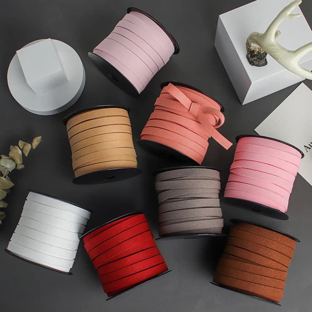 Cintura in pelle di velluto coreano con cordoncino intrecciato in pelle scamosciata sintetica piatta da 10 mm per la creazione di gioielli Cavi per braccialetti fatti a mano fai da te 5 metri