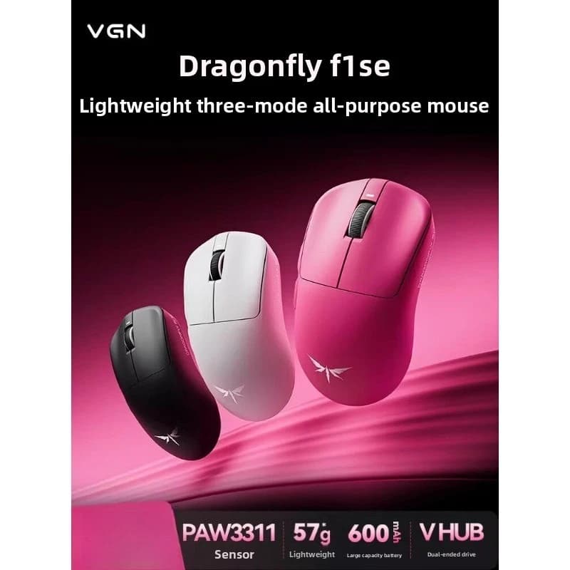 VGN Dragonfly F1 SE E-sports Gaming Mouse, Wireless Bluetooth Tri-mode, Long Battery Life, Support Wired Connection