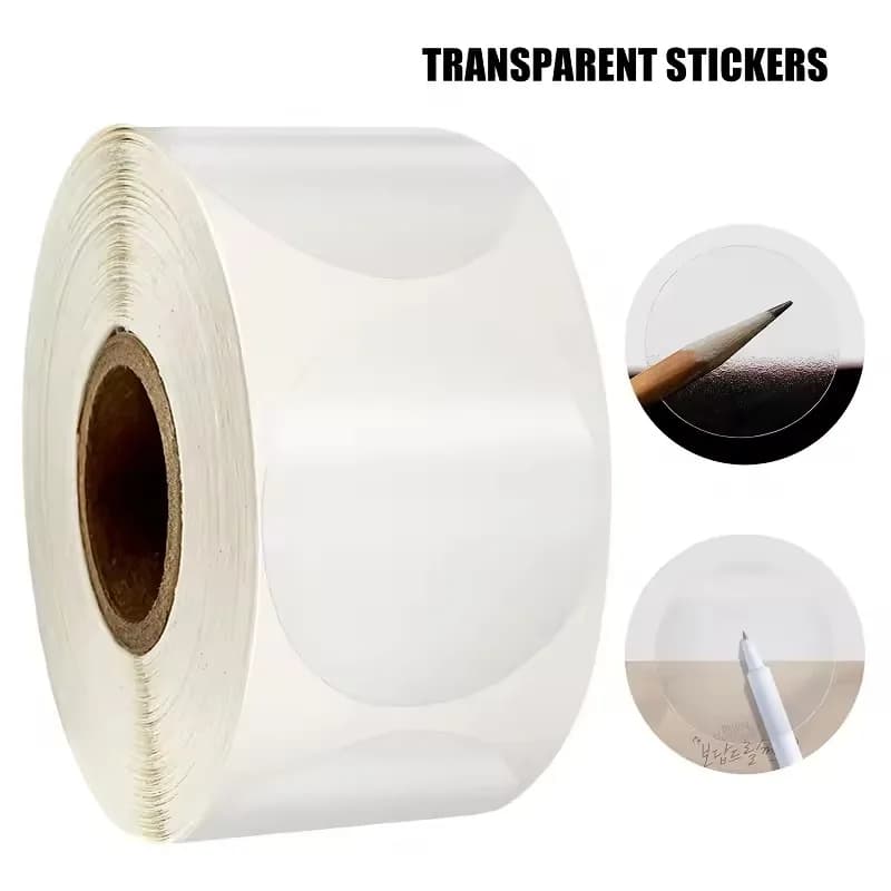 Transparent Circular Sticker Self Adhesive Sealing Stickers Envelope Gift Packaging Bag Labels Home Party DIY Decoration Label