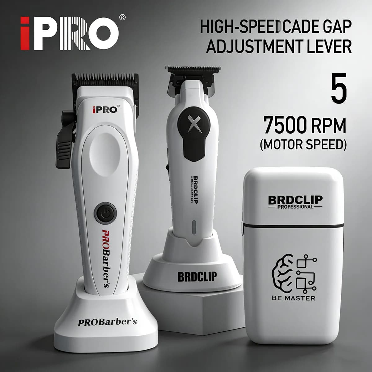 Professional Barbiere Kit BRDCLIP PROBarbers S1090 Haircut with High Power Motor 7500RPM FA1T 7700RPM 609 10000RPM DLC Blade