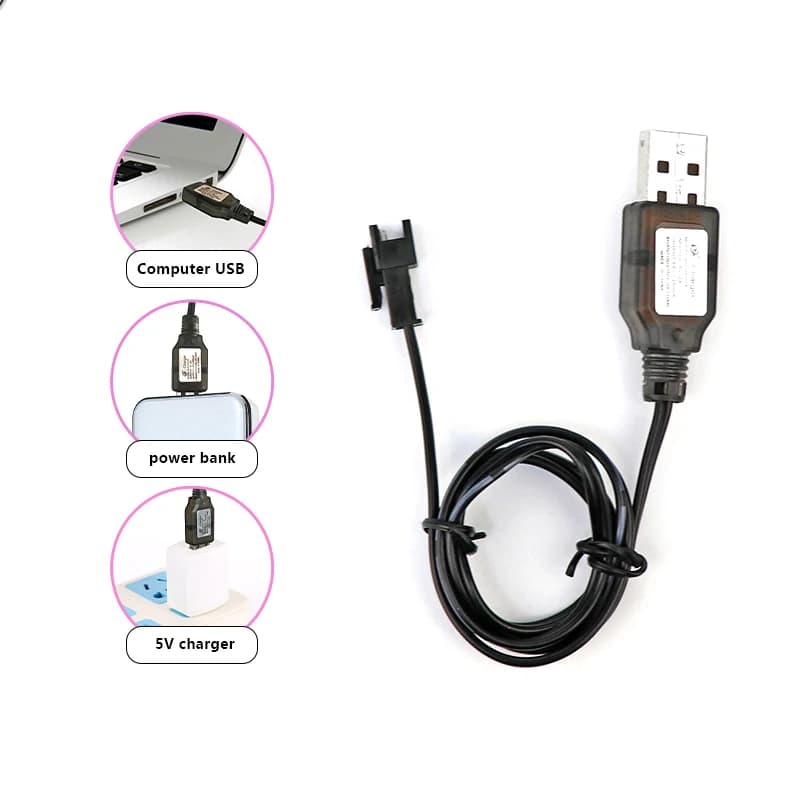 .Hot Sale.7.4V (3.7V X2) Charger SM-2P/3P SM-4P Reverse XH-3P/4P Li-ion Battery Electric RC Toys Car Boat USB Charge