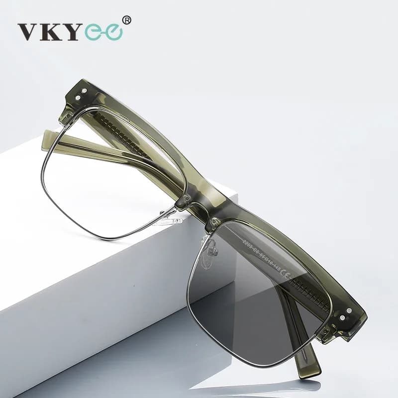 VKYEE Occhiali da lettura con montatura grande da uomo Uomo Anti-luce blu Miopia Moda Fotocromatici Prescrizione Affari personalizzati PFD2203