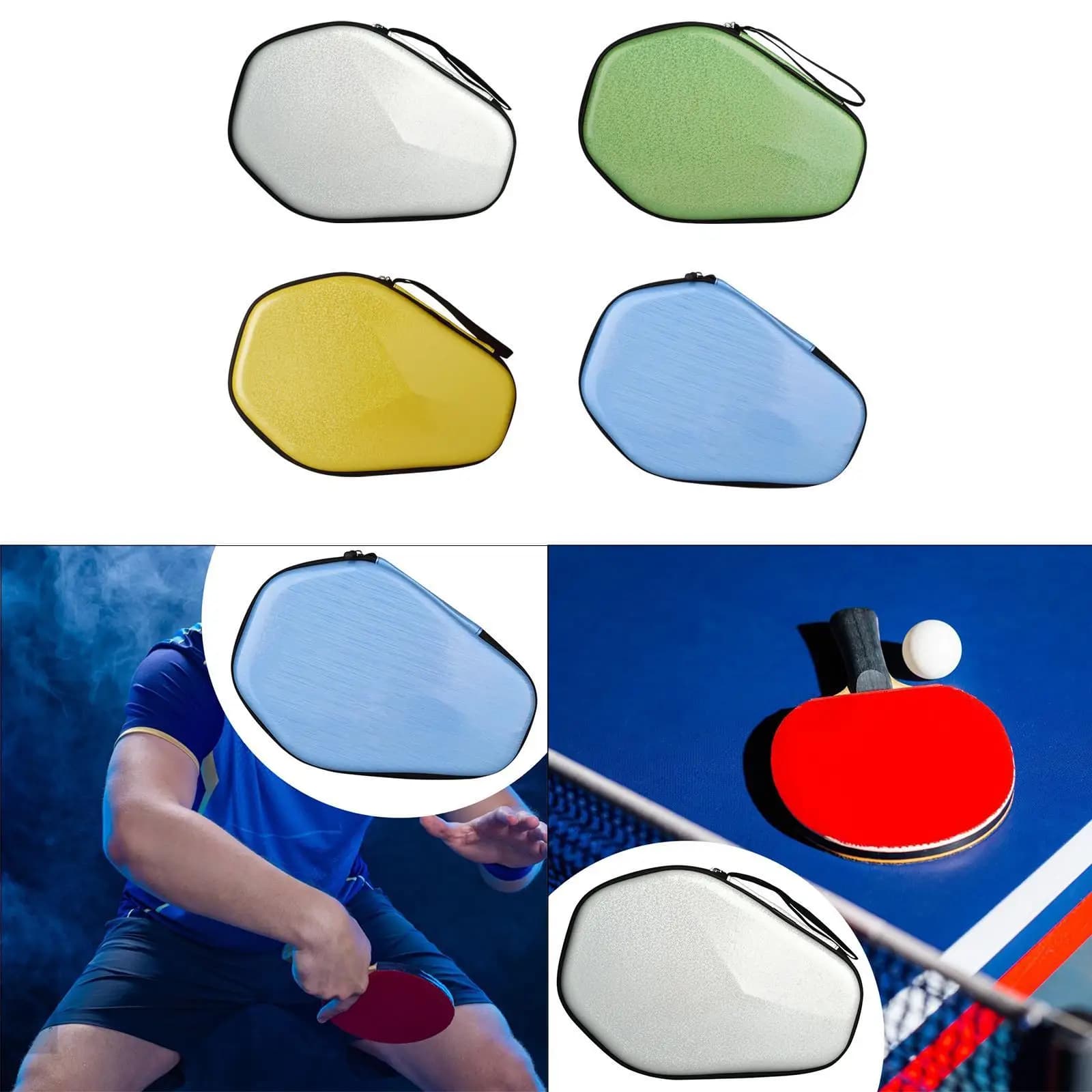 Custodia Professionale per Racchetta da Ping Pong in EVA con Scomparto Porta Palline per Accessori da Tennis da Tavolo