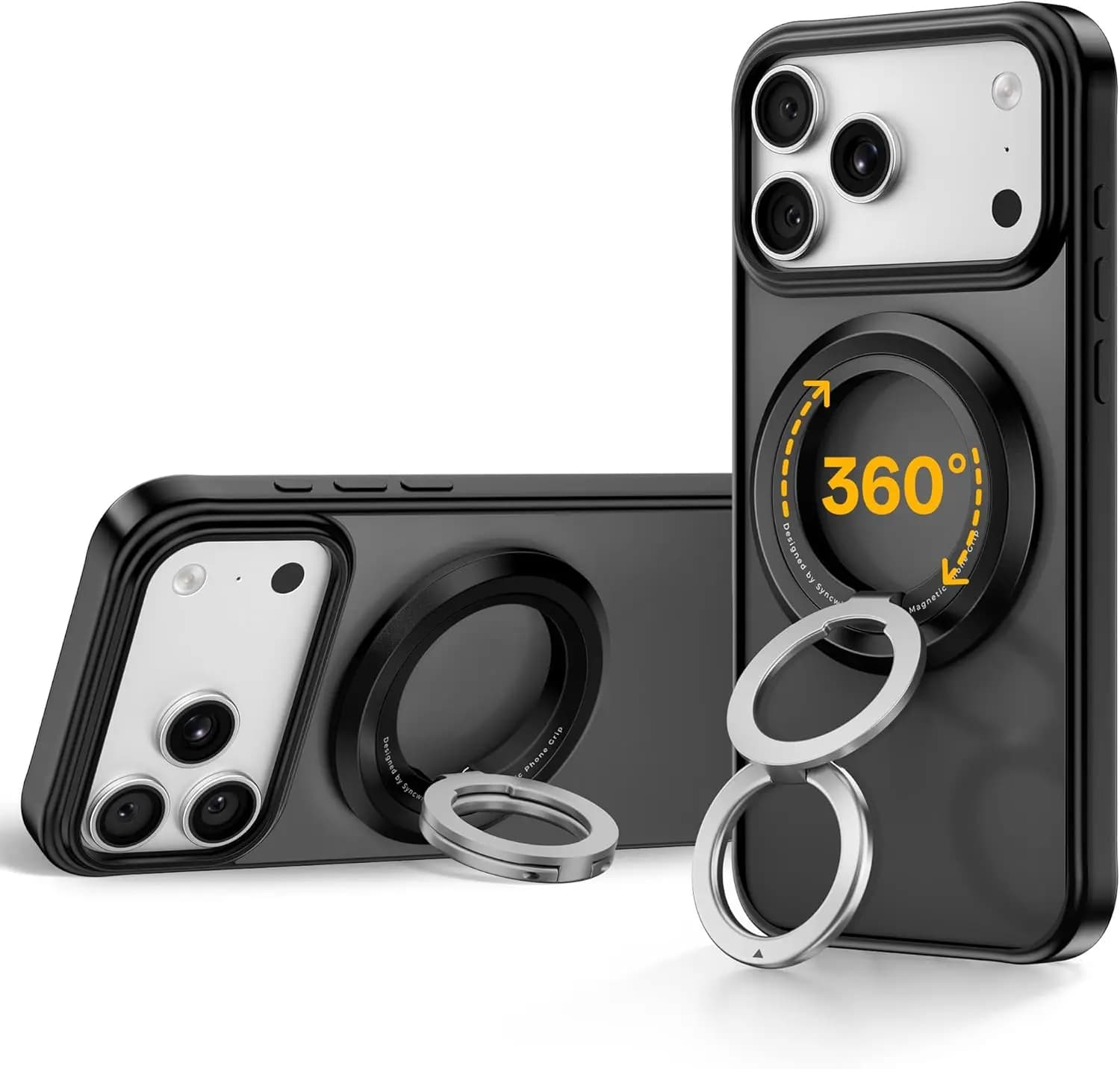for MagSafe Phone Grip, 360° Rotation Magnetic Cell Phone Grip Magnetic Ring Holder Kickstand Mag Safe Ring Stand Compatible wit