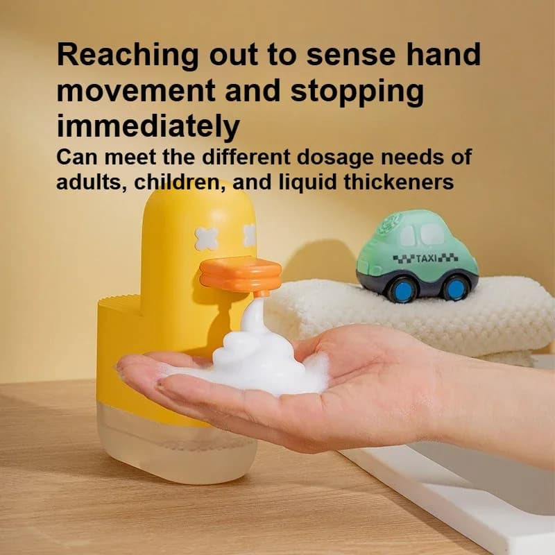 Dispenser di Sapone Automatico a Forma di Anatra, Ricaricabile USB, con Sensore Touchless per Bagno e Cucina