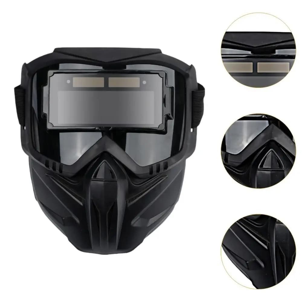 Automatic Darkening Welding Mask Adjustable Band Shock Resistant Welding Glass Protective Visor for Work Face Protection Cutting