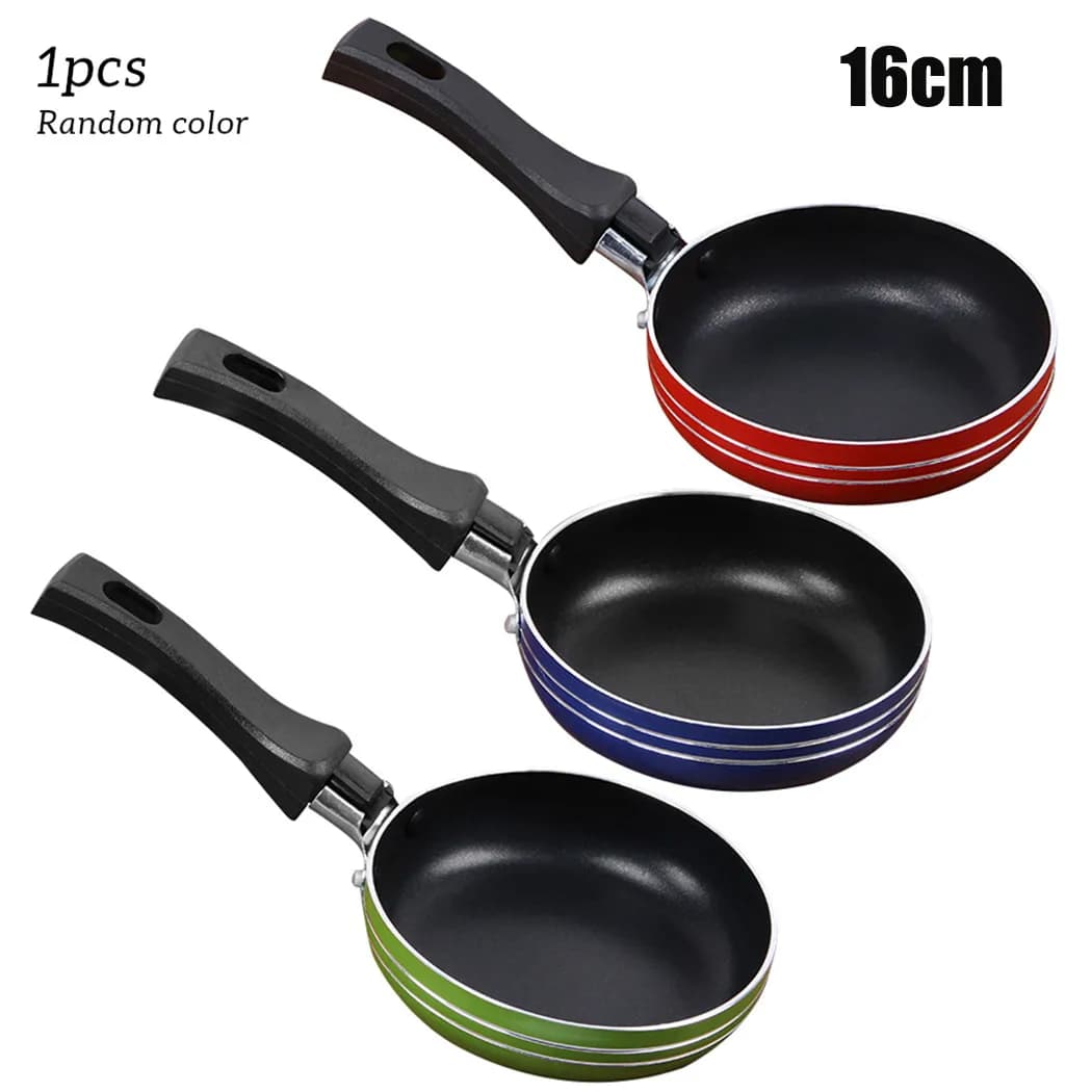 Padella antiaderente in acciaio da 12/14/16/18 cm, colore casuale, per pentole e utensili da cucina.