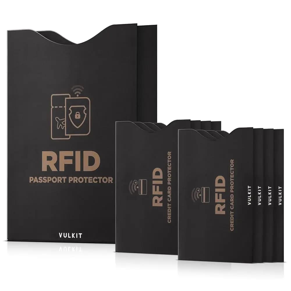 Set Blocco RFID da Viaggio: 8 Porta Carte di Credito e 2 Porta Passaporto, Protezione Antifurto, Essenziali da Viaggio, Adatti per Borse