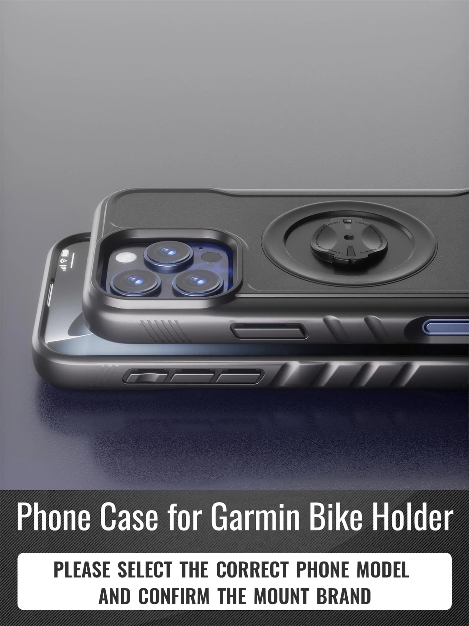 Bike Phone Holder Shockproof Case for Garmin Bicycle Motorcycle Quick Lock MTB Mount for iPhone 17 16 15 14 Pro Max Cover