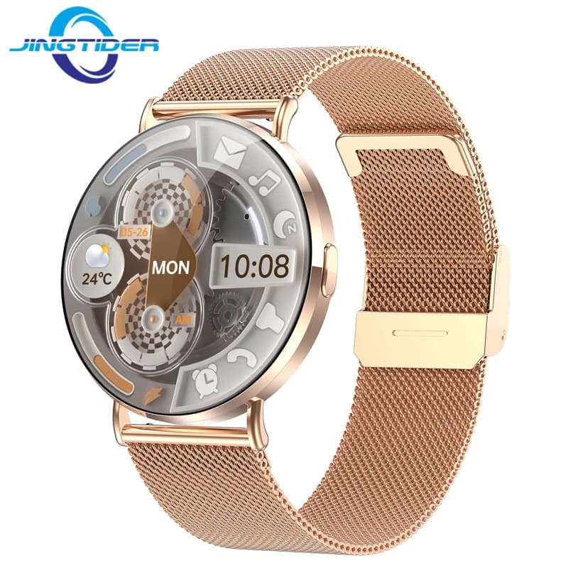 KM88 Fashionable Women's Smartwatch with 3D Dynamic UI, AMOLED Display Always Active Ultra Slim 6,9mm, Female Smart Watch with Bluetooth Call