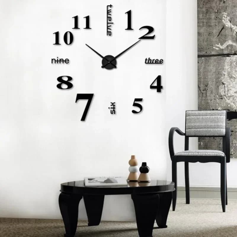 Creative wall clock with acrylic mirror TickTockery - Wall sticks, mute, for home decor, living room and bedroom