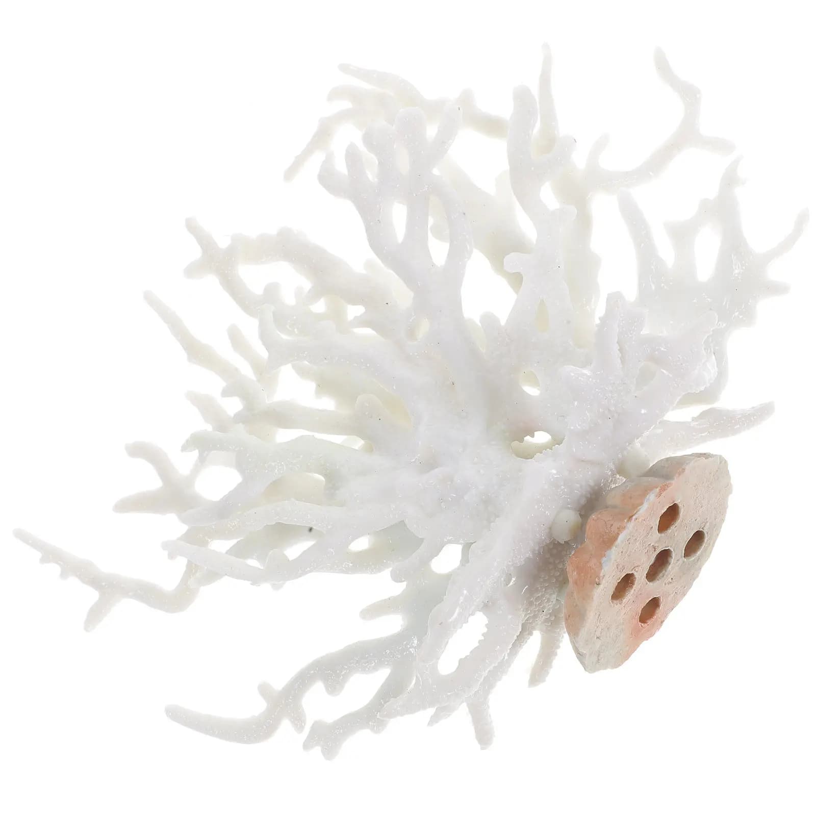 Corallo Artificiale Bianco in Resina per Acquario, Decorazione Compatta e Leggera per Vasche di Pesci, Realistica Decorazione per Casa e Ufficio