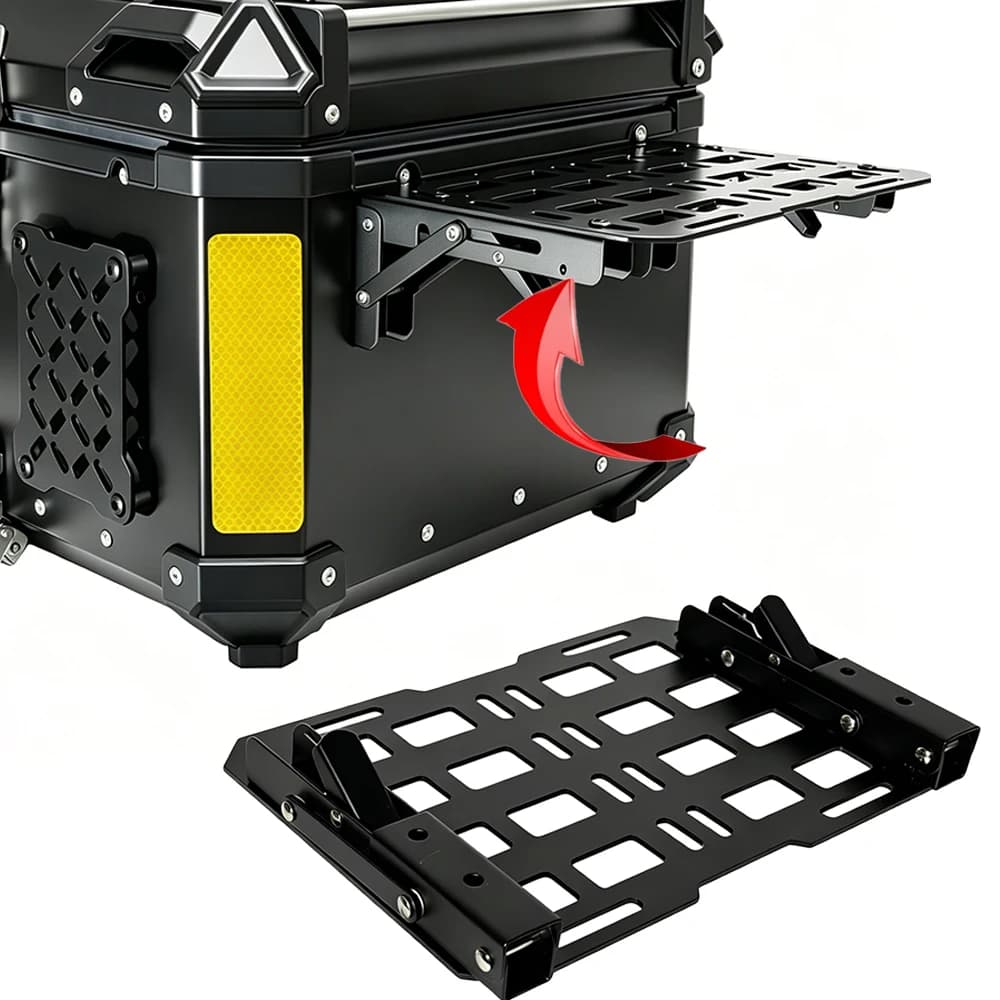 Bauletto Universale Pieghevole in Alluminio per Moto, Montaggio Rapido, Pannello Molle, Scatola Tattica per Stoccaggio Modulare