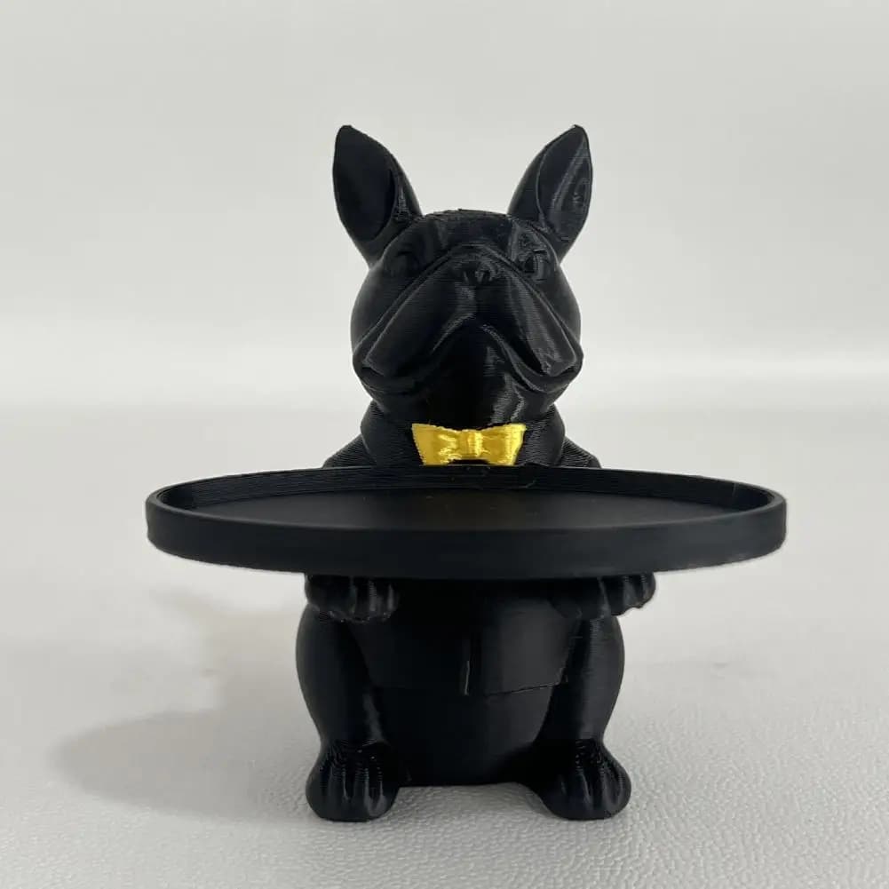 Organizzatore del vassoio della statua del bulldog francese per chiavi, caramelle, gioielli, orecchini, arte, tavolo da pranzo, decorazione per ingresso, tavolino, scrivania di casa