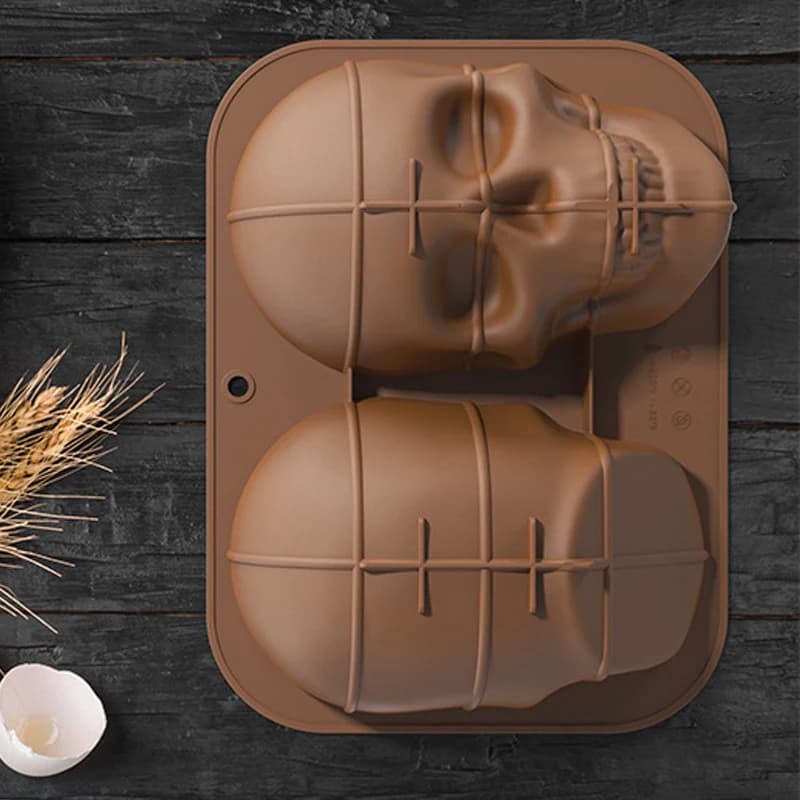 Halloween 3d Skull Cake stampi Silicone fai da te Cookie Cutter Mold Ice Mold Large Skull Cake Pan Halloween Decor Birthday Party
