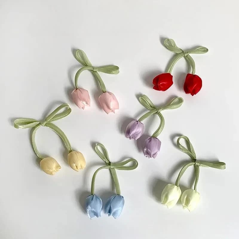 10 pezzi di fiori di tulipano in tessuto, accessori fai da te per abbigliamento, accessori per capelli, fermagli per capelli per borse e vestiti