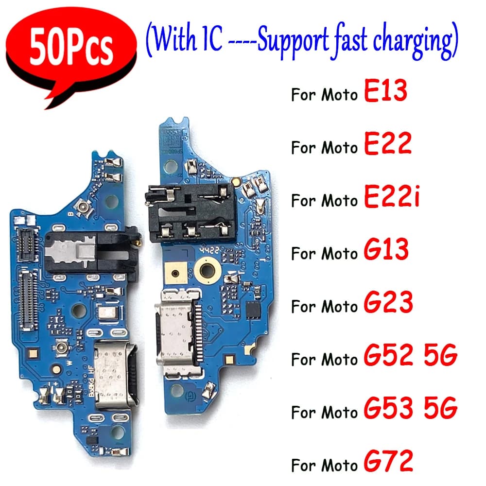 50 Pz, Caricatore USB Dock Connettore Porta Microfono Scheda di Ricarica Flex di Ricambio Per Moto E14 E13 E22 E22i G13 G23 G32 G75 5G