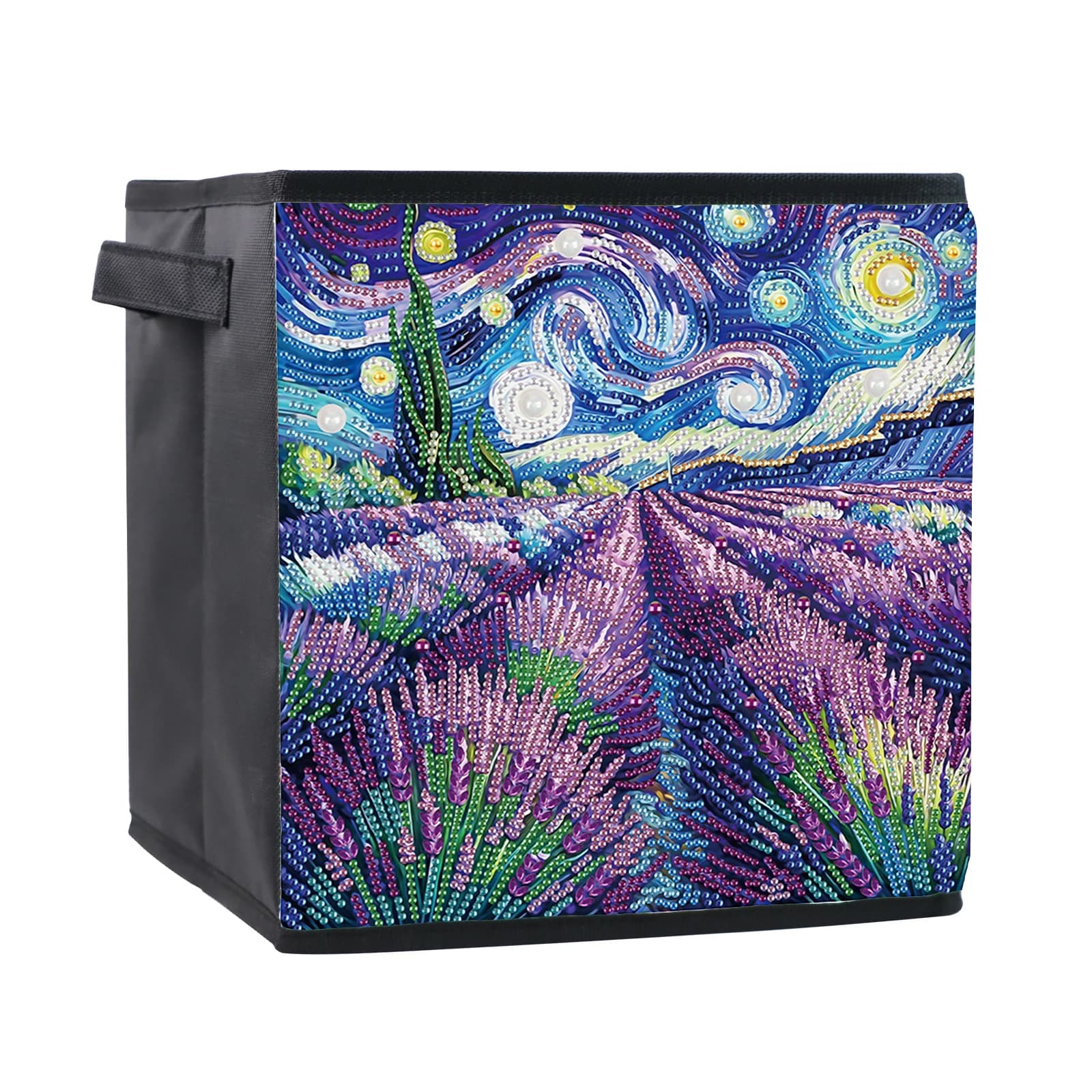 Kit di cestini portaoggetti per pittura artistica con diamanti di forma speciale, borsa portaoggetti per pittura artistica con diamanti sul campo di lavanda fai da te per decorare la casa