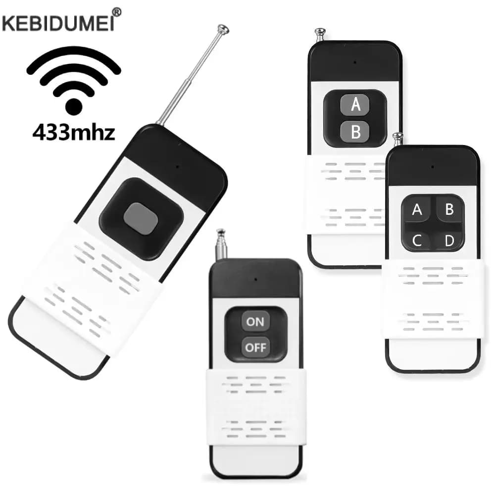 433Mhz Wireless RF Codice di apprendimento del telecomando 1527 Telecomando 1/2/4CH a lungo raggio per lampade Luci Cancello Apriporta