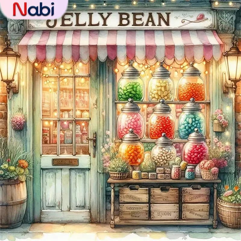 Nabi Diamond Painting jelly bean shop SuitNabile For Beginners Diamond Mosaic House Landscape DIY Craft Needlework Unique Gift