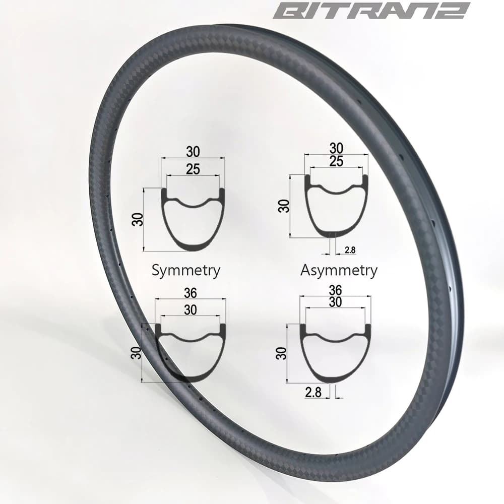 Mountain Bike 29er 27.5er Ruota Tubeless in Carbonio 30mm 36mm XC Boost AM ENDURO MTB Cerchio Della Bicicletta Simmetria Asimmetria 29 "27,5" 650b