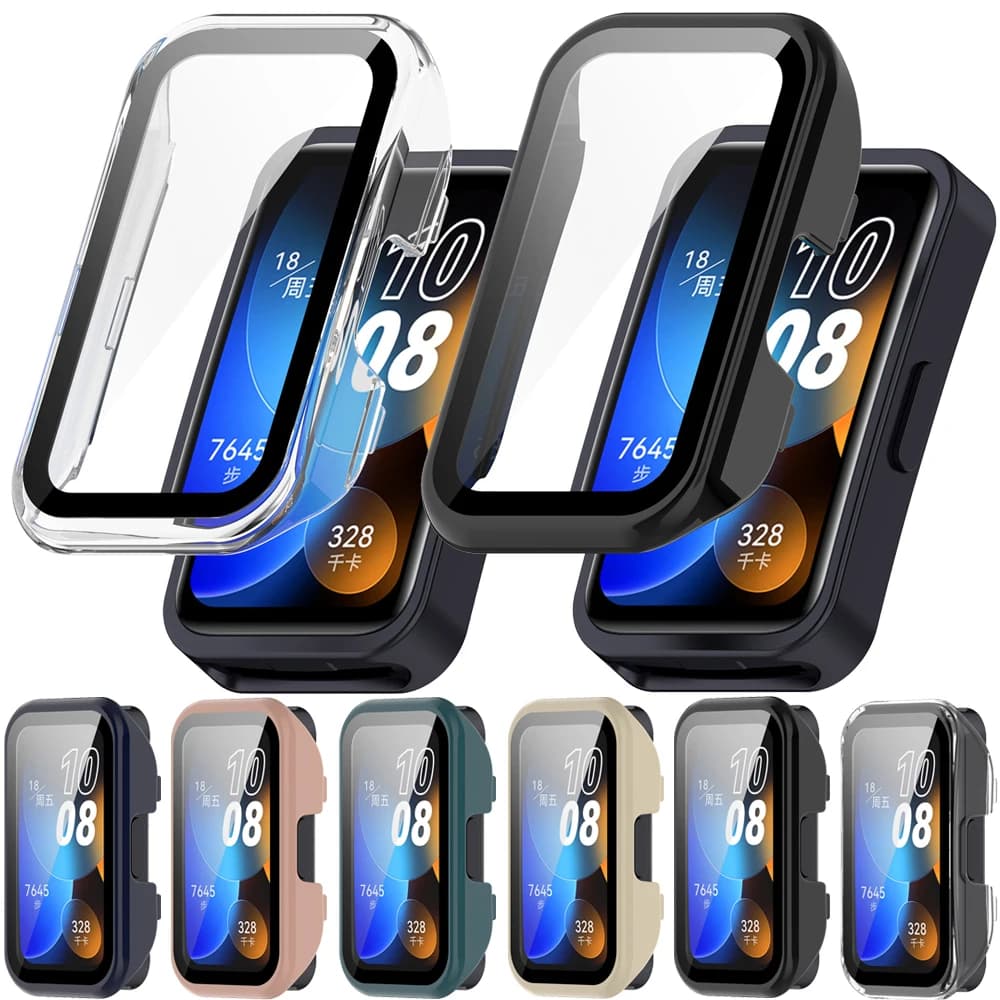 Custodie Cover per Huawei Band 10 9 8 Custodia protettiva per bracciale Shell con pellicola 2in1 Protezione per cinturino per schermo Accessori per paraurti