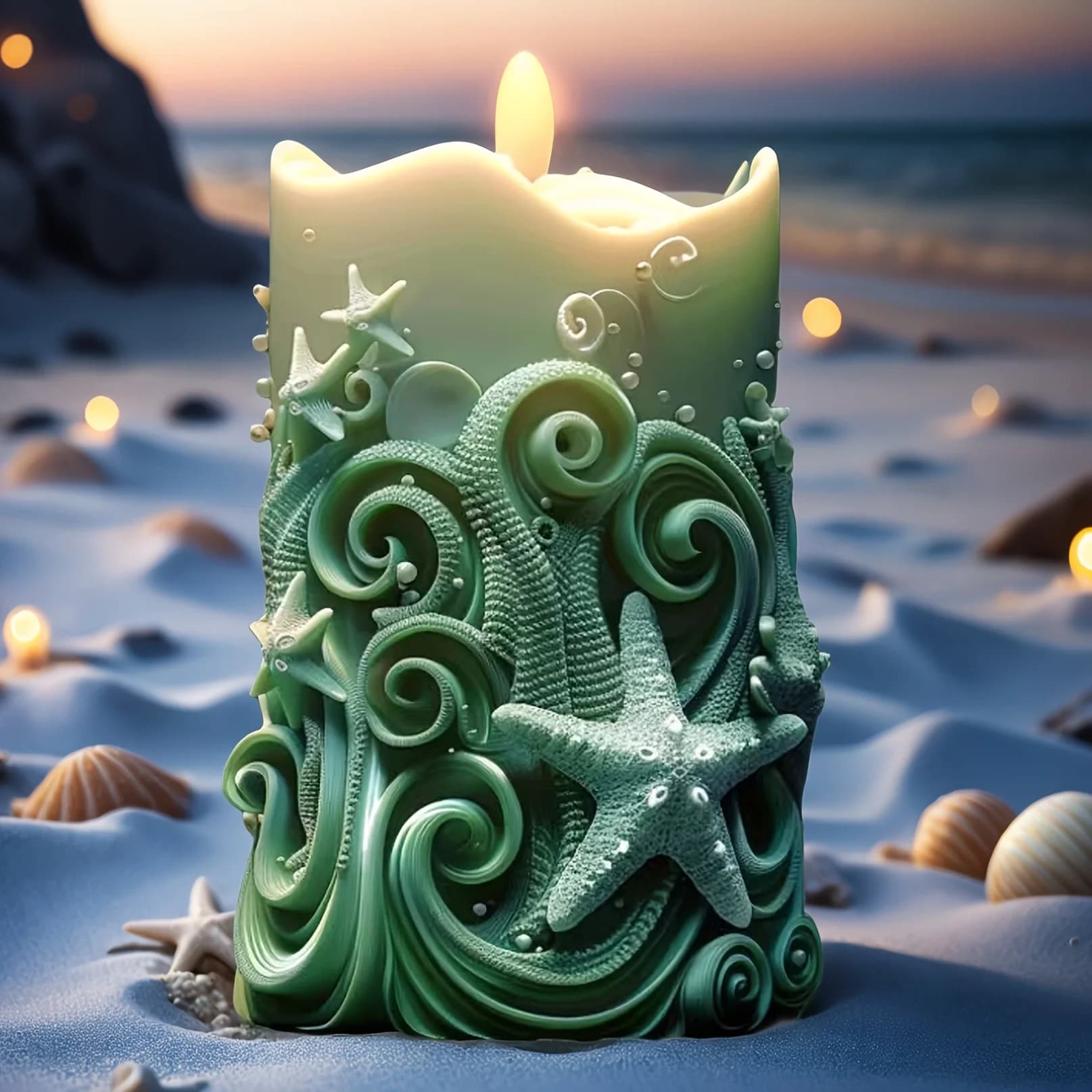 Stampo per candele con rotazione d'onda da 1 pezzo, stampi in silicone con cilindro 3D per realizzare candele, candeliere decorativo riutilizzabile, stampo per colata regalo per E