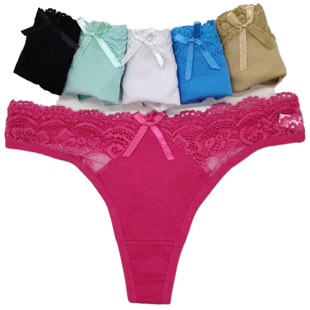 Biancheria intima da donna Mutandine di cotone Perizoma sexy Morbido a vita bassa G-String Traspirante Confortevole Lingerie Tangas Mujer Girl 5 pz/lotto