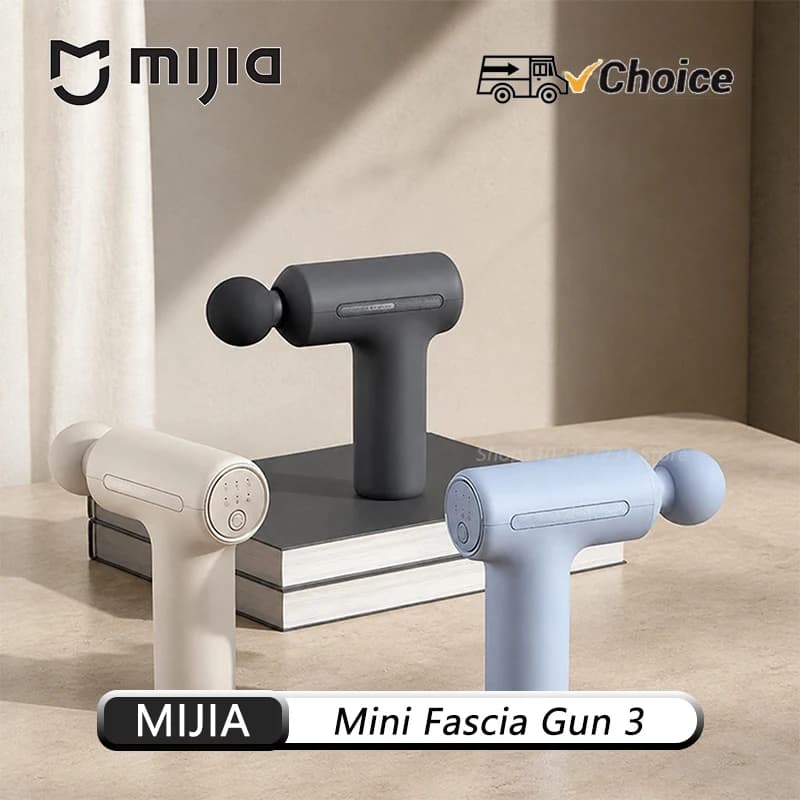 Original Mijia Fascia Gun 3 Mini Portable Muscle Massage Gun 12kg Thrust Brushless Silent Motor 3 Massager Heads Relax Body