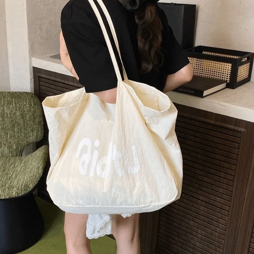Borsa Tote Oversize alla Moda in Tinta Unita, Borsa a Spalla Capiente per Pendolari, Borsa da Viaggio Versatile per Donne e Ragazze