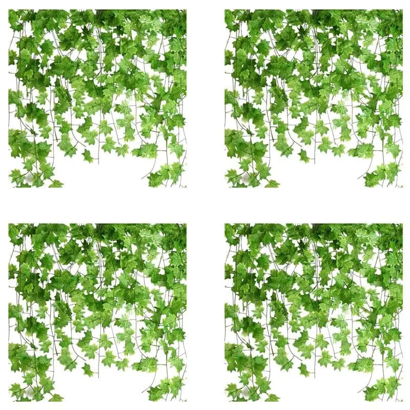 ABRE-48 Pezzi Ghirlande di Foglie d'Acero Artificiali da 2,3 m, Piante Rampicanti Finte per Decorazioni da Giardino, Matrimoni e Feste