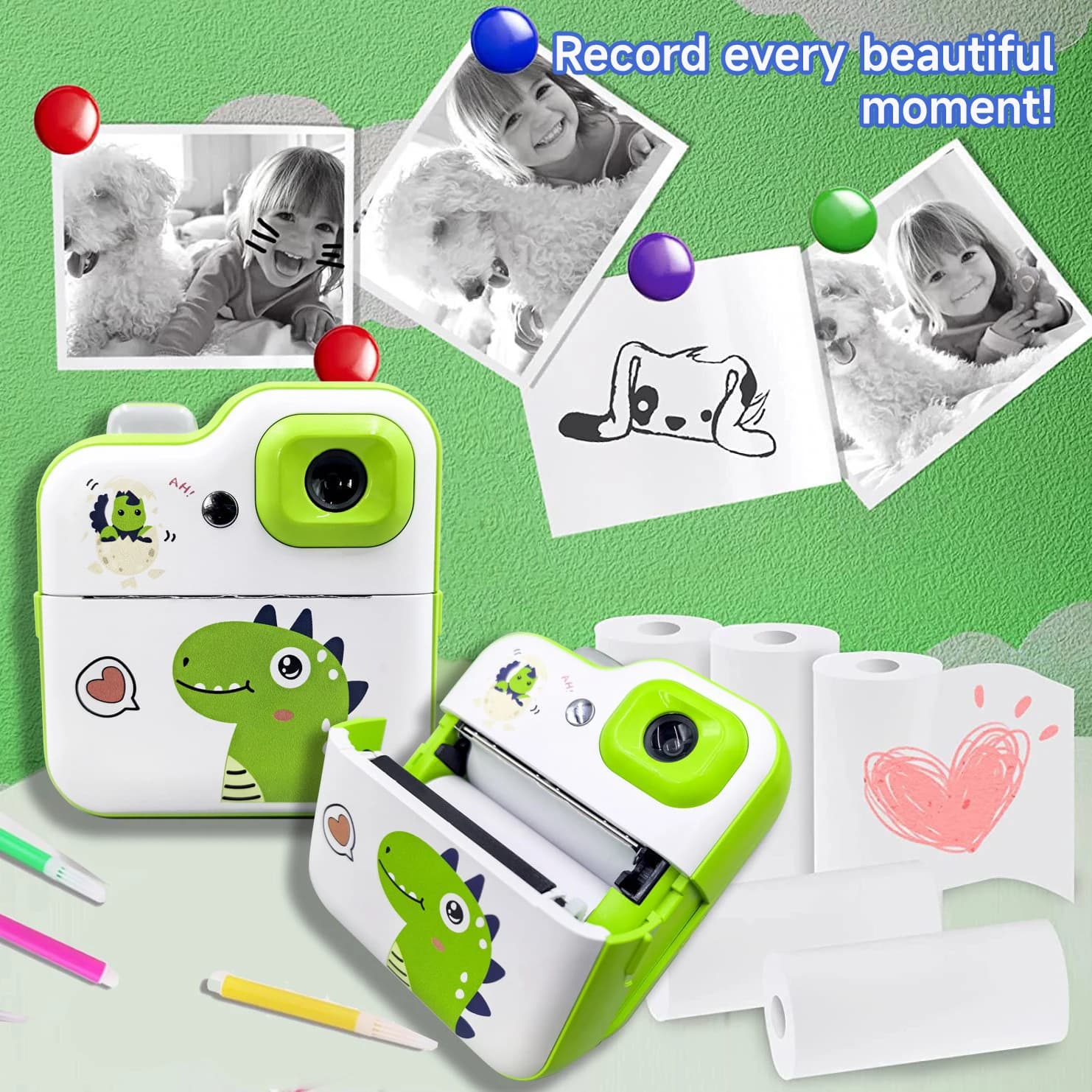 Camera Toys with Instant Print for Kids 1080P HD Digital Camera for Kids Print Instant Camera Toys Print for Pictures Toys Gifts