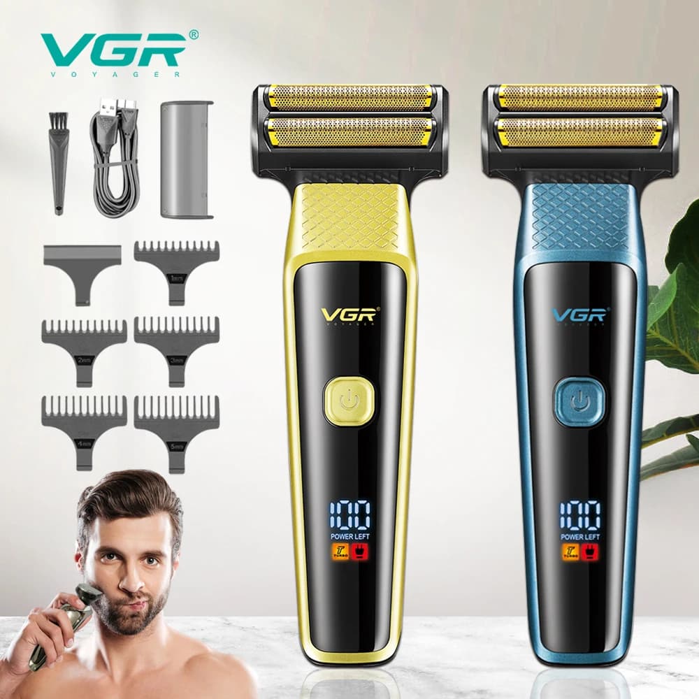 VGR 366 New cross-border retro electric haircut Set 3 in 1 Razor with digital display for replacing nose hair