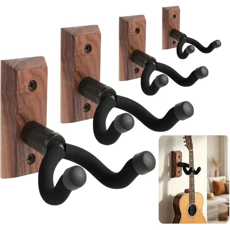 1/2Pcs for Electric Guitar Bass Ukulele Guitar Holder Hook Acoustic Guitar Hook Holder Stand Non-slip Guitar Hanger Wall Mount