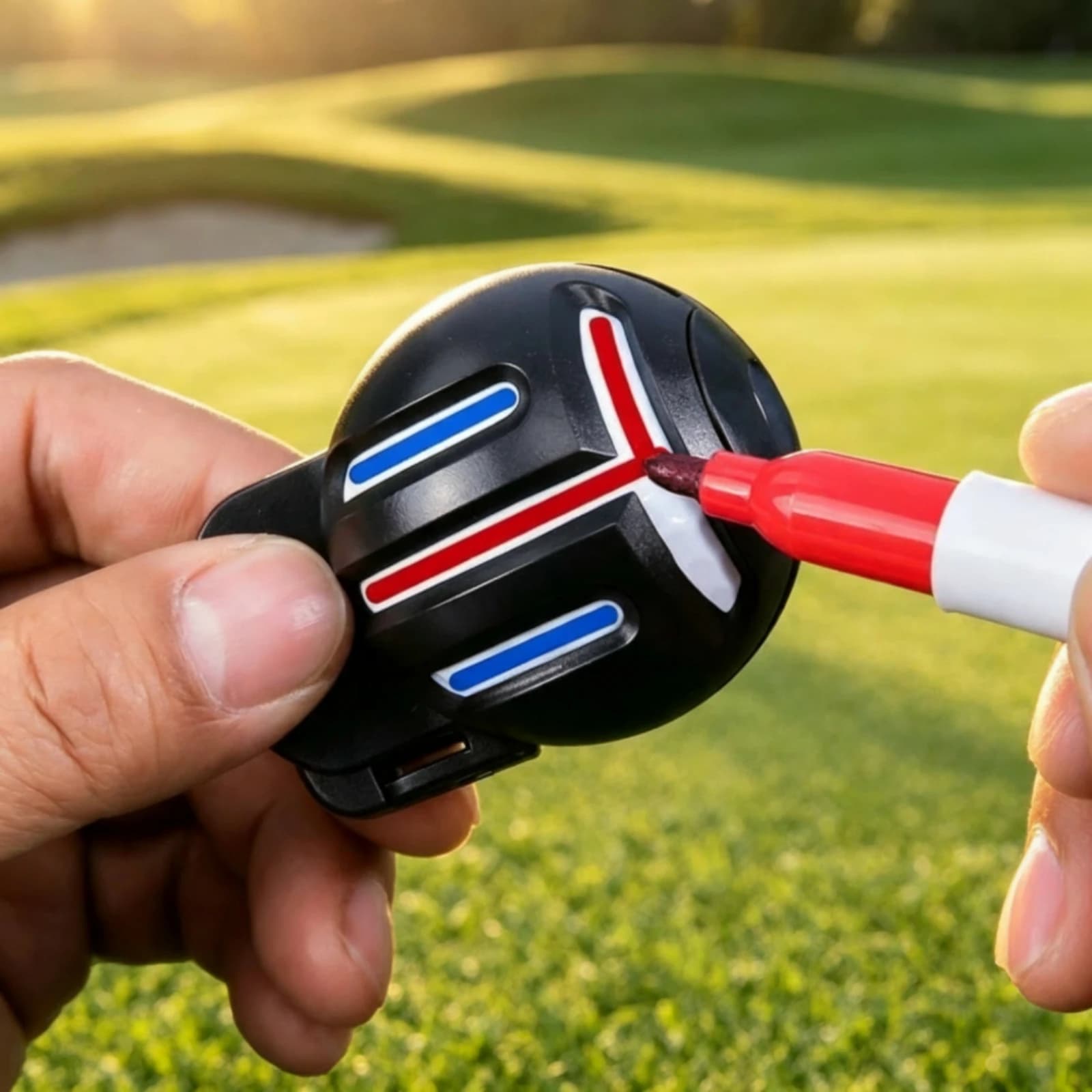 Golf Ball Line Marker Easy-to-Use Golf Ball Marker with Pens Lightweight Sturdy for Golfers, Putting Practice
