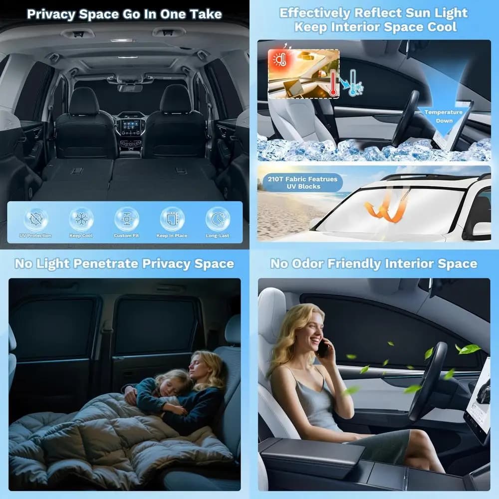 Parasole Universale per Finestrini e Parabrezza Auto 2022-2026, Protezione UV, Privacy, Set da 6 Pezzi