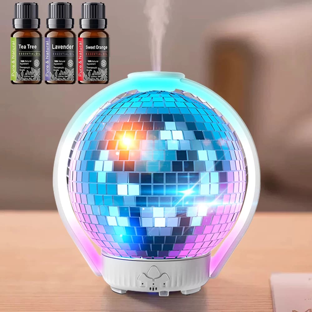 Ultra Quiet Humidifier Aromatherapy Diffuser - 3 Essential Oils Included 7 Color Night Lights Multi - Scene Use for Home Comfort