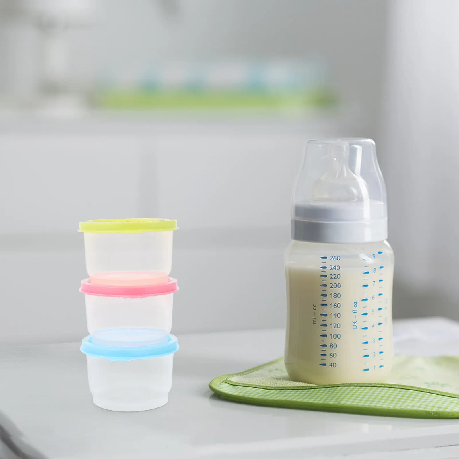 6Pcs Refrigerator Smooth Surface Sealed Cover Food Storage Container for Baby Fruit Vegetable Rice Cereal Camping