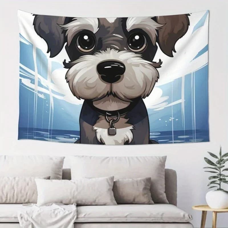 Cute cartoon dog pattern Digital printing polyester wall tapestry suitable for use in living rooms bedrooms offices bars party