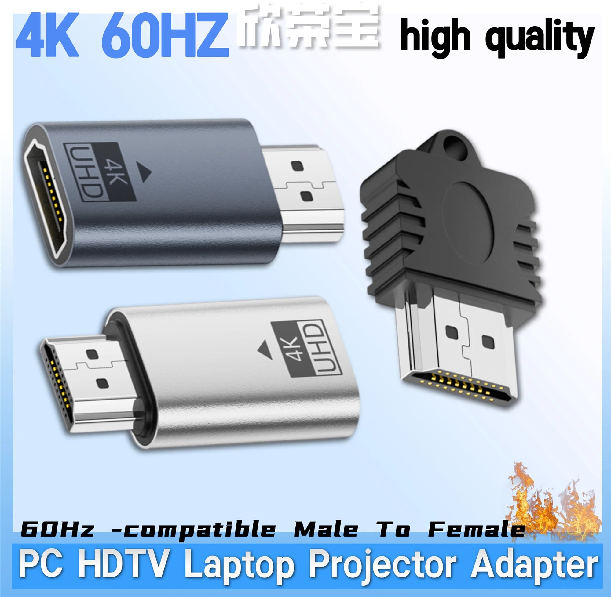 4K 60Hz compatible Male To Female HDR Virtual Monitor EDID Emulator For PC HDTV Laptop Projector Adapter HD socket high quality