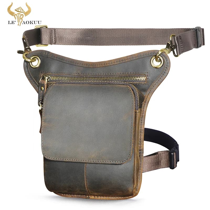 Vera pelle da uomo Design Casual Messenger borsa a tracolla a tracolla multifunzione moda cintura marsupio gamba borsa a tracolla borsa 211-1