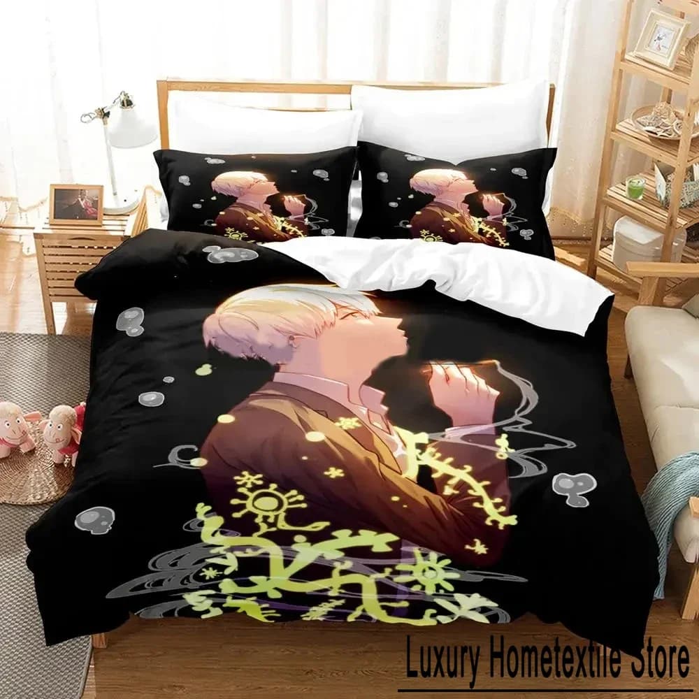 Stampa 3D Anime Mushishi Ginko Set biancheria da letto Copripiumino Set letto Copripiumino Federa Trapunte King Queen Size Ragazzi Adulti