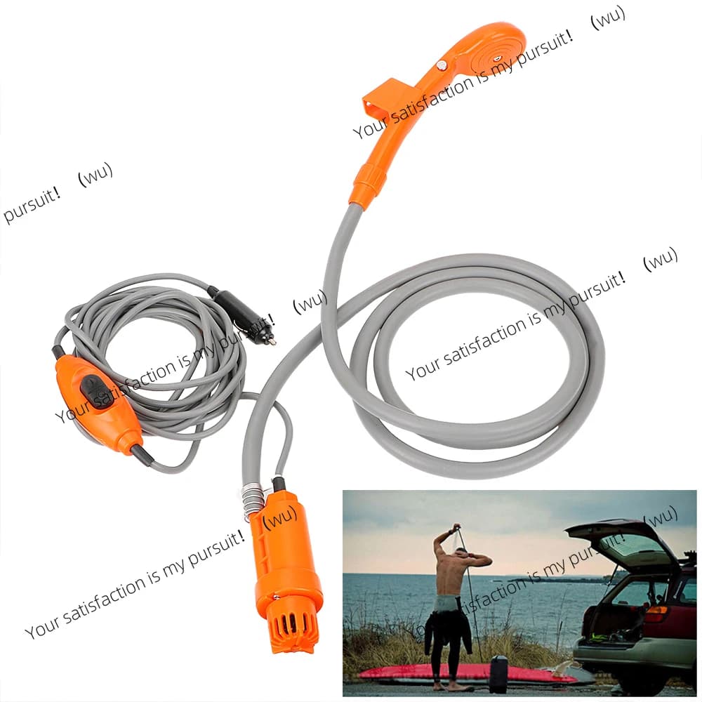 Doccia per roulotte 12V RV con pompa per tubi Adattatore di alimentazione per accendisigari Lavatrice per auto Ugelli per lavaggio da viaggio da campeggio all'aperto Universale